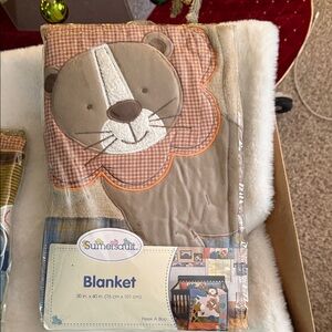 summersalt Peek A Boo Lion Blanket - Brown and Cream